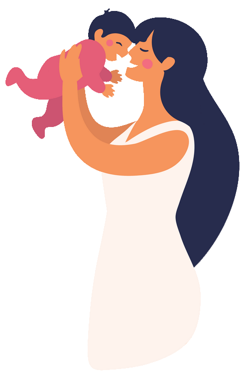 obrázek spokojené ženy s miminkem